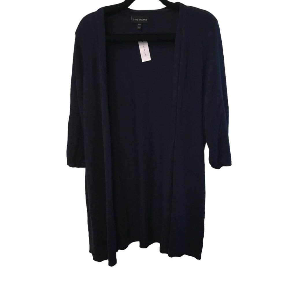 Lane Bryant Classic Open-Front Fit & Flare Overpiece Navy Blue New NBW
